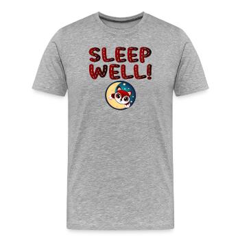 Schlafen Sie gut - Sleeping FOX at the Moon - Tier - Männer Premium Bio T-Shirt - Grau meliert - Vorne - Damien (186cm)