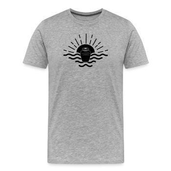 Sonnenuntergang Seeurne - Männer Premium Bio T-Shirt - Grau meliert - Vorne - Damien (186cm)