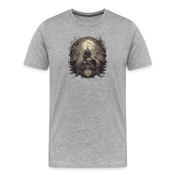 Gothic - Männer Premium Bio T-Shirt - Grau meliert - Vorne - Damien (186cm)