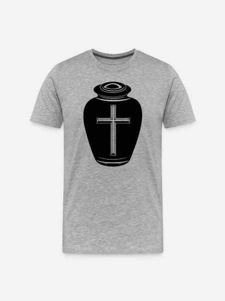 Urn with cross - Men's Premium Organic T-Shirt - heather grey