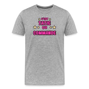 C'est tatie qui commande - T-shirt bio Premium Homme - gris chiné - Devant - Damien (186cm)