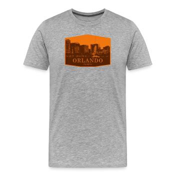 Insigne de la Skyline d’Orlando orange - T-shirt bio Premium Homme - gris chiné - Devant - Damien (186cm)