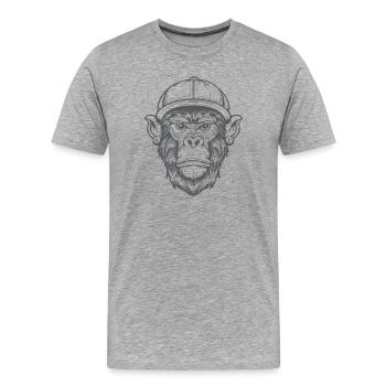 Singe Funky - T-shirt bio Premium Homme - gris chiné - Devant - Damien (186cm)