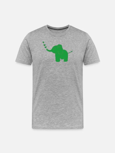 Vert éléphant - T-shirt bio Premium Homme - gris chiné