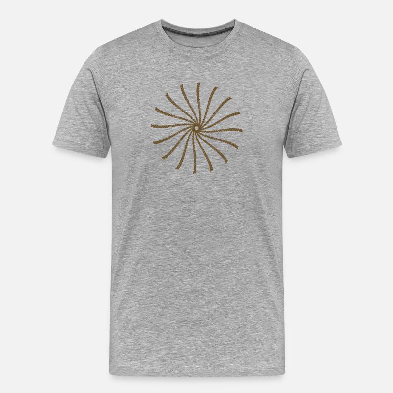 Balken Sonne gekreist - Männer Premium Bio T-Shirt - Grau meliert