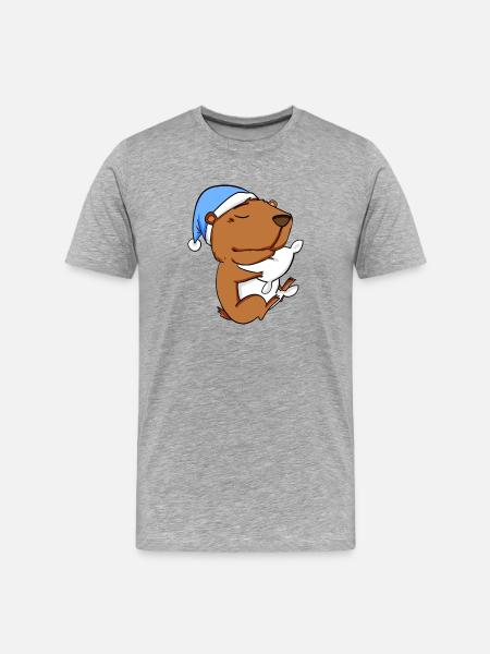 Capybara Wasserschwein - Maglietta ecologica premium da uomo - grigio melange