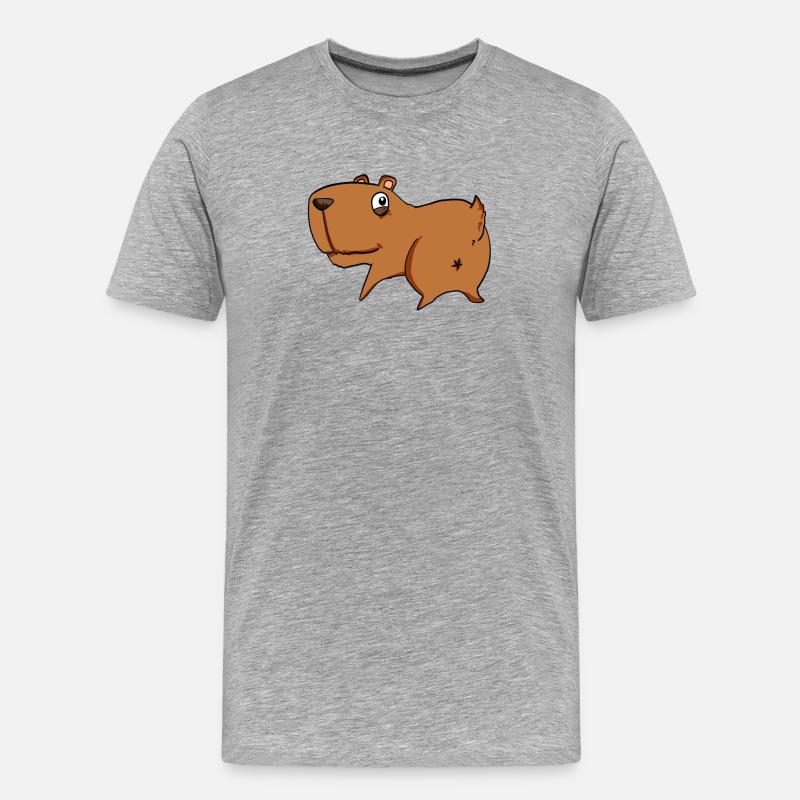 Capybara from behind - Capybara butt - Men's Premium Organic T-Shirt - heather grey
