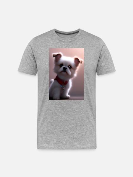 Bébé chien - T-shirt bio Premium Homme - gris chiné