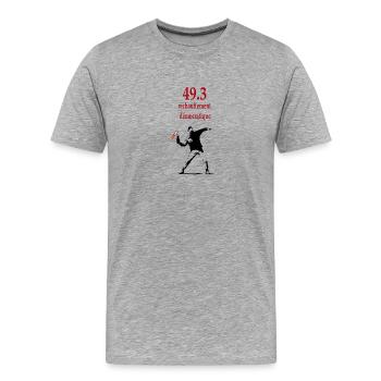 Réchauffement démocratique - T-shirt bio Premium Homme - gris chiné - Devant - Damien (186cm)