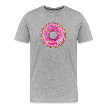 Donut - Männer Premium Bio T-Shirt - Grau meliert - Vorne - Damien (186cm)