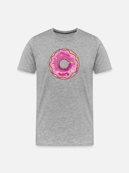 Donut - Männer Premium Bio T-Shirt - Grau meliert