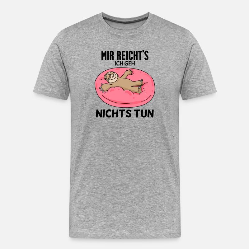 Faultier Spruch - Männer Premium Bio T-Shirt - Grau meliert