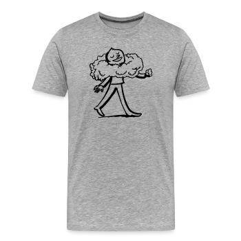 Heiter, beschwingt und verträumt durch´s Leben - Männer Premium Bio T-Shirt - Grau meliert - Vorne - Damien (186cm)