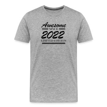 2022 - Männer Premium Bio T-Shirt - Grau meliert - Vorne - Damien (186cm)
