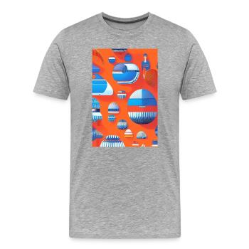 Abstrakte Kunst - Männer Premium Bio T-Shirt - Grau meliert - Vorne - Damien (186cm)