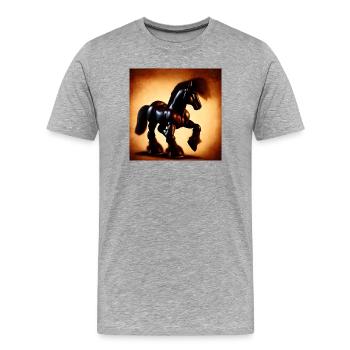 Heavy Metal - Men's Premium Organic T-Shirt - heather grey - Front - Damien (186cm)