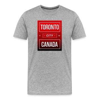 Toronto, Canada - T-shirt bio Premium Homme - gris chiné - Devant - Damien (186cm)