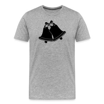Image de l’ombre des cloches de l’église - T-shirt bio Premium Homme - gris chiné - Devant - Damien (186cm)