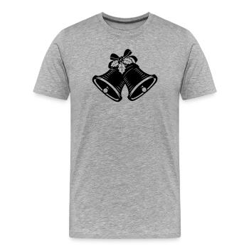 Cloches d’église pour Noël - T-shirt bio Premium Homme - gris chiné - Devant - Damien (186cm)