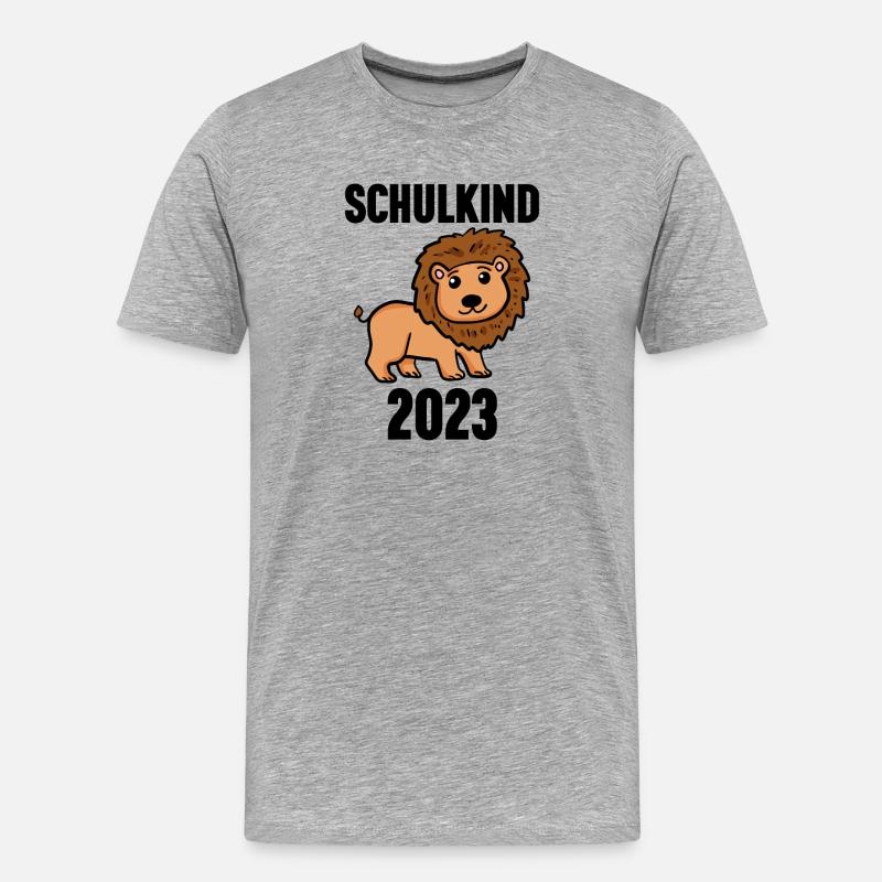Schuldkind Einschulung 2023 - Männer Premium Bio T-Shirt - Grau meliert