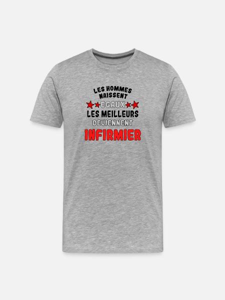 Les meilleurs deviennent infirmier - T-shirt bio Premium Homme - gris chiné