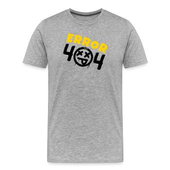 Error 404 Not Found - Men's Premium Organic T-Shirt - heather grey - Front - Damien (186cm)