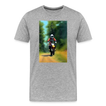 Motocross Fahren - Männer Premium Bio T-Shirt - Grau meliert - Vorne - Damien (186cm)
