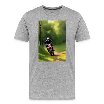 Motocross Fahren - Männer Premium Bio T-Shirt - Grau meliert - Vorne - Damien (186cm)