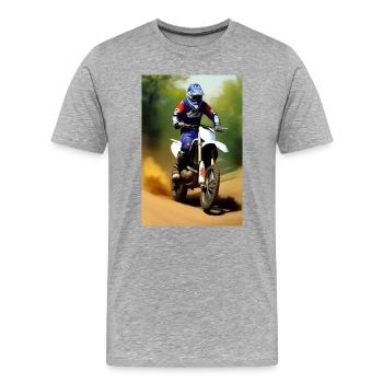 Motocross Fahren - Männer Premium Bio T-Shirt - Grau meliert - Vorne - Damien (186cm)