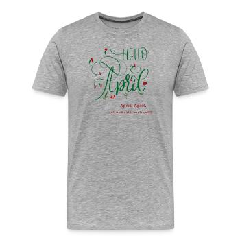 April, Monat, Frühling - Männer Premium Bio T-Shirt - Grau meliert - Vorne - Damien (186cm)