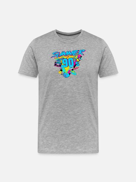 Summer of 90s Retro - Men's Premium Organic T-Shirt - heather grey