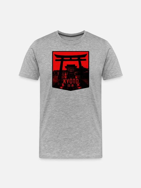Kyoto torii in crimson - Men's Premium Organic T-Shirt - heather grey