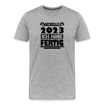 Geselle 2023 Gesellenprüfung - Männer Premium Bio T-Shirt - Grau meliert - Vorne - Damien (186cm)