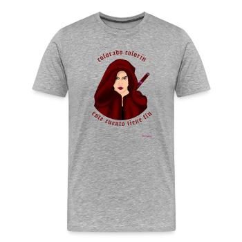 Töte Rotkäppchen - Männer Premium Bio T-Shirt - Grau meliert - Vorne - Damien (186cm)