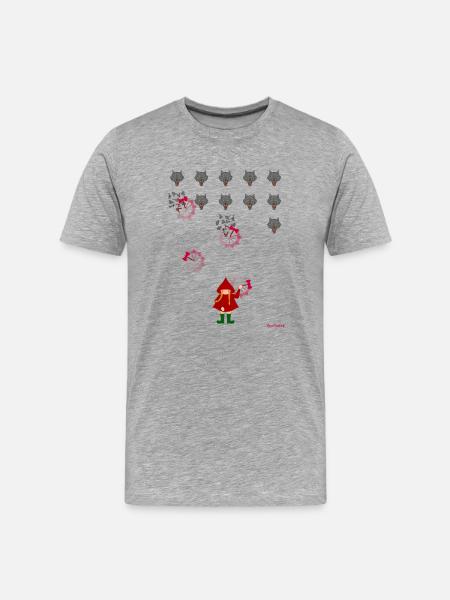 Rotkäppchen spielen - Männer Premium Bio T-Shirt - Grau meliert