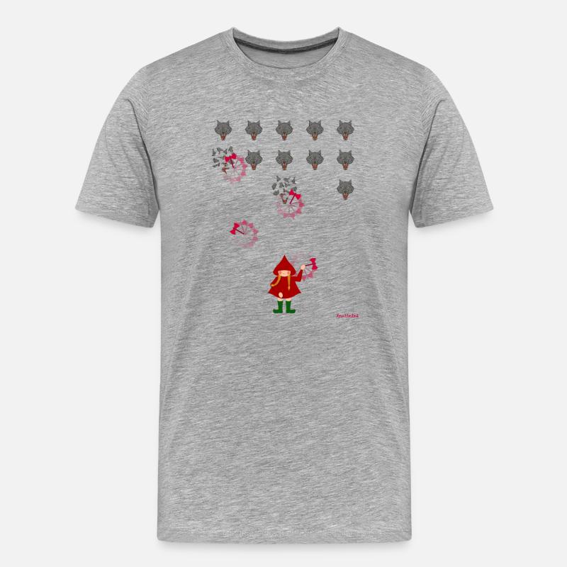 Rotkäppchen spielen - Männer Premium Bio T-Shirt - Grau meliert