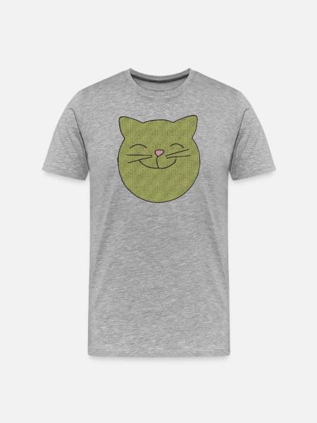 Cat laughs - Men's Premium Organic T-Shirt - heather grey