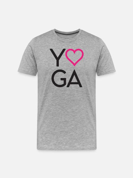 Yoga - Men's Premium Organic T-Shirt - heather grey