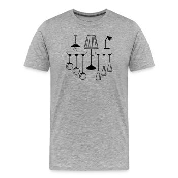 Sammlung von Lampen und Beleuchtung - Männer Premium Bio T-Shirt - Grau meliert - Vorne - Damien (186cm)