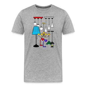 Beleuchtung Lampen Shop - Männer Premium Bio T-Shirt - Grau meliert - Vorne - Damien (186cm)