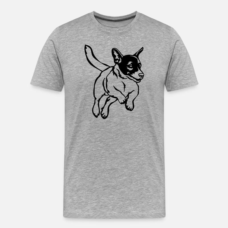 Jack Russell Terrier - Männer Premium Bio T-Shirt - Grau meliert
