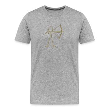 Archer à l’arc à l’arc à l’arc - T-shirt bio Premium Homme - gris chiné - Devant - Damien (186cm)