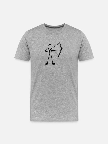 Stick figure bow archery archer - Men's Premium Organic T-Shirt - heather grey