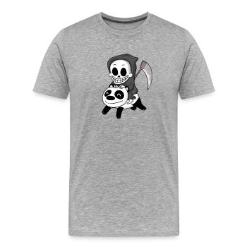 Sensenmann Panda - Männer Premium Bio T-Shirt - Grau meliert - Vorne - Damien (186cm)