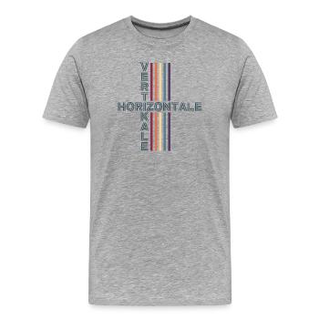 Horizontal Vertical Retro Vintage - Men's Premium Organic T-Shirt - heather grey - Front - Damien (186cm)