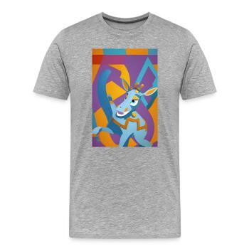 Geometrischer Esel im Farbwirbel - Männer Premium Bio T-Shirt - Grau meliert - Vorne - Damien (186cm)