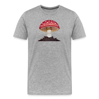 Fliegenpilz - Männer Premium Bio T-Shirt - Grau meliert - Vorne - Damien (186cm)