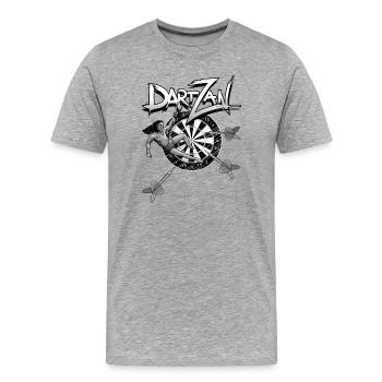Fléchettes avec Darzan - T-shirt bio Premium Homme - gris chiné - Devant - Damien (186cm)