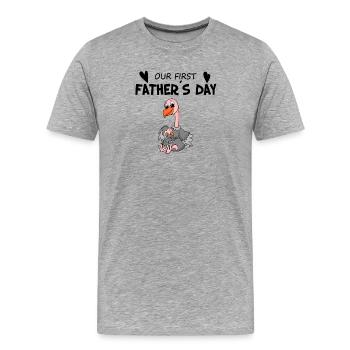 Vatertag - Männer Premium Bio T-Shirt - Grau meliert - Vorne - Damien (186cm)