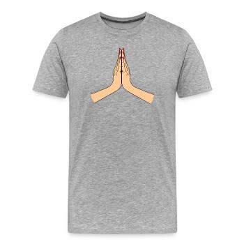 Namasté merci - T-shirt bio Premium Homme - gris chiné - Devant - Damien (186cm)